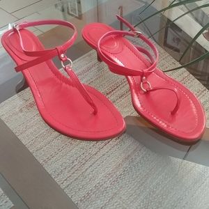 JCrew Salmon Pink Strappy Kitten Heel Sandal (7.5)